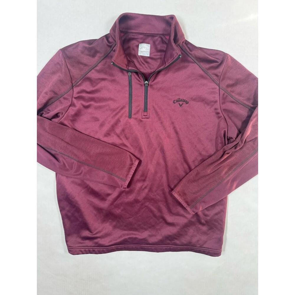Callaway Men’s Quarter Zip Golf Pullover Maroon L Long Sleeve Performance